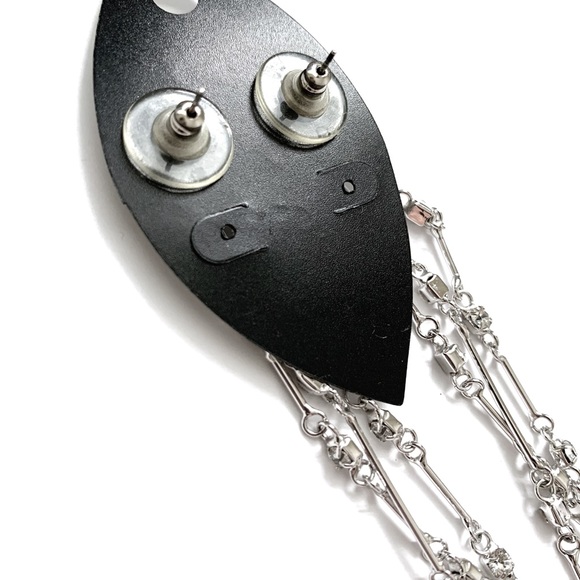 Clear Rhinestone Shoulder Duster Earrings - Picture 2 of 2